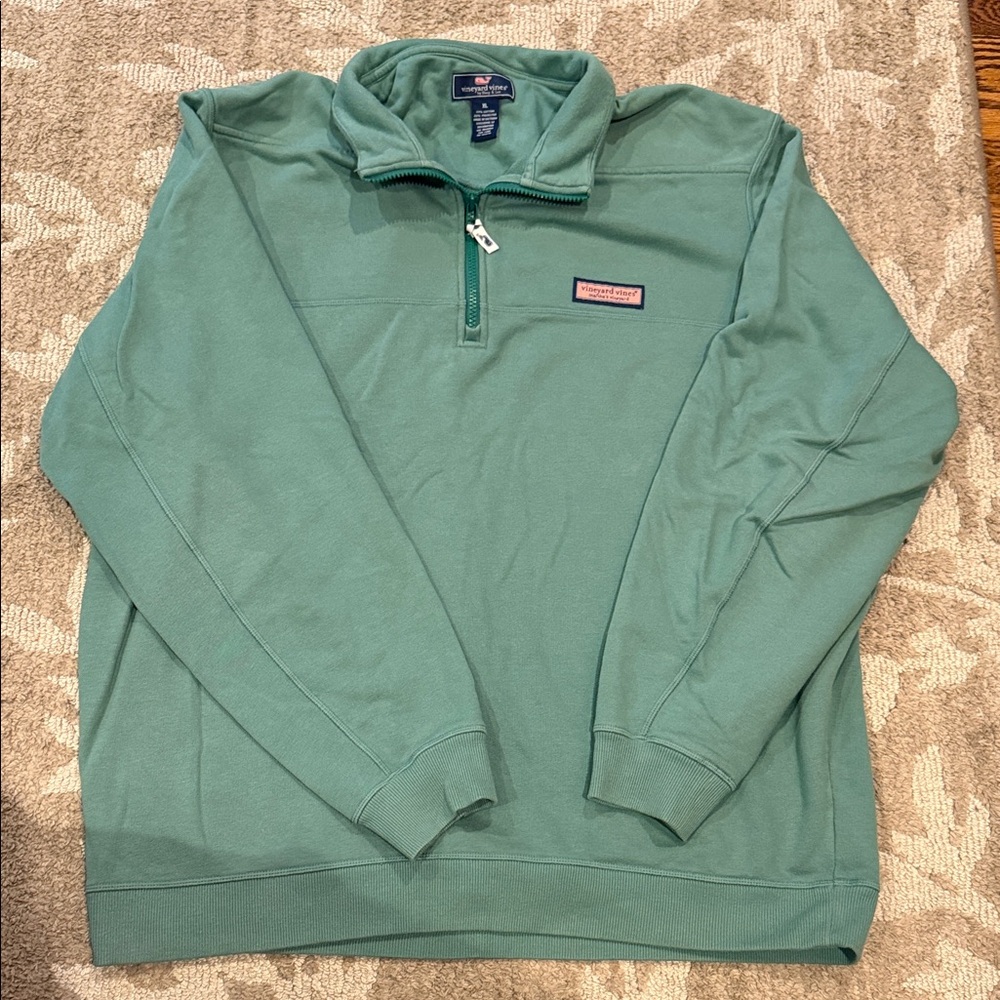 Vineyard Vines Men's Zip-Up Sweater in Teal
